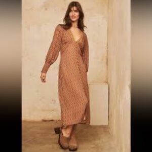 NKN Nekane Embroidered Boho Midi Dress Semi Sheer Festival Resort NWT Size Small